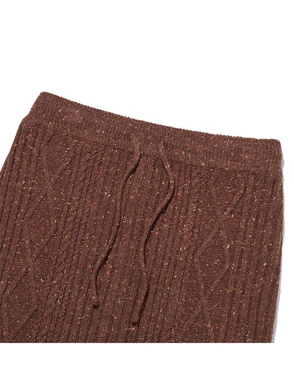 KIRSH Texture Pattern Knit Long Skirt [Brown]