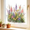 Kreative Aquarell-Blumen statisch haftende Aufkleber für Küche, Bad, Balkon, Eingang und Fensterdekoration