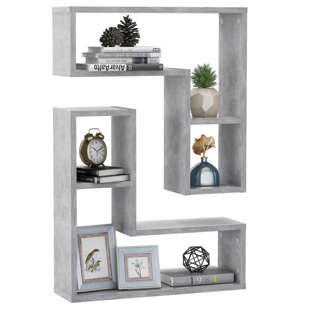 Wall Shelves 2 Pcs. Concrete Grey 50x15x50 cm Engineered Wood