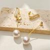Womens Spiral Pearl Zircon Earrings Luxury Light Style Versatile Daily Wear Unique Design