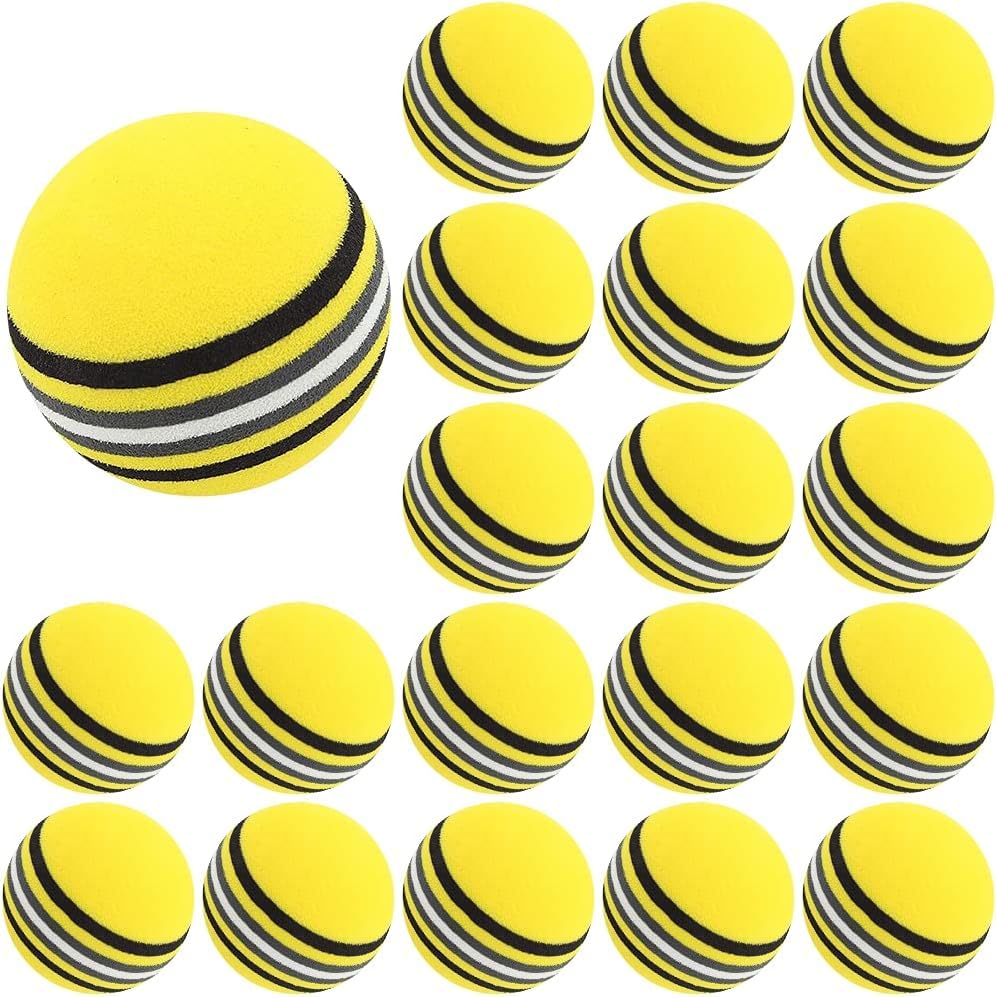 

LANODO Golf Practice Indoor Golf Training Sponge Balls 20-Pack Balls, Equipment, [Yellow]