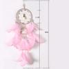 Handmade Pink White Feather Dream Catcher Wall Hanging Decoration Wind Chime Car Wedding Decoration Craft Girl Gift Ornament