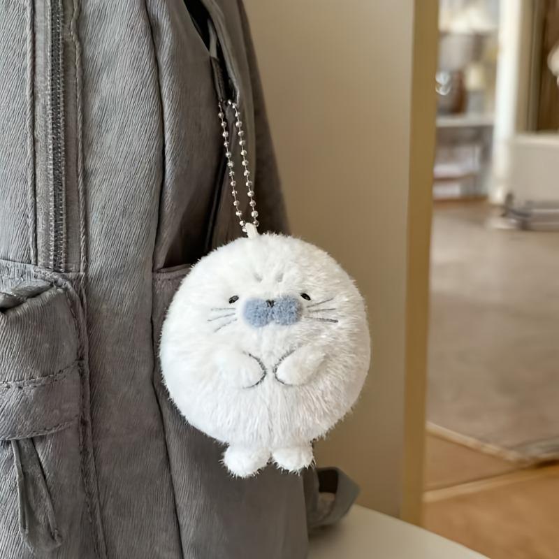 Cute Soft Seal Plush Keychcains Kawaii Animal Children Schoolbag Pendant Knapsack Accessories Christmas New Year Gifts for Kids