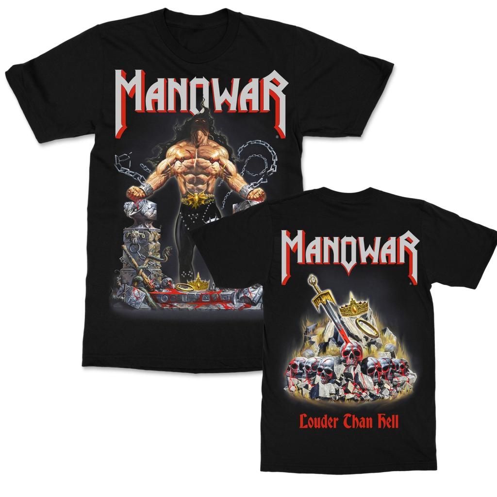 2026 Hot Sale Retro Manowar Graphic Cotton T-shirt Unisex Summer Short Sleeve Fashion Brand Tee Men Women Luxury Casual Vintage Tees Loose Top