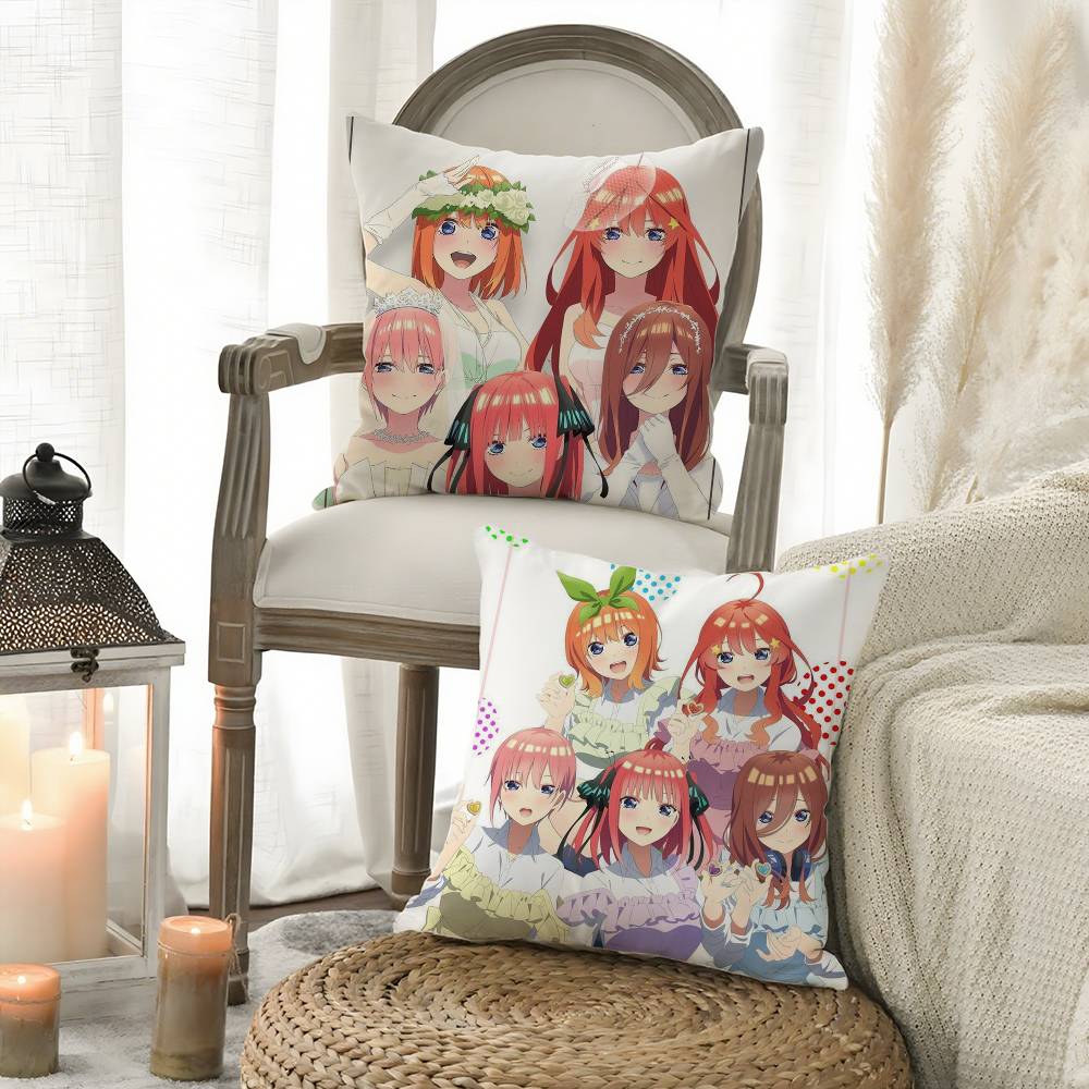 Pillow Case The Q-Quintessential Quintuplets Sofa Short Plush Double-Sided Hd Printing Room Home Office Gift Cushion Cover