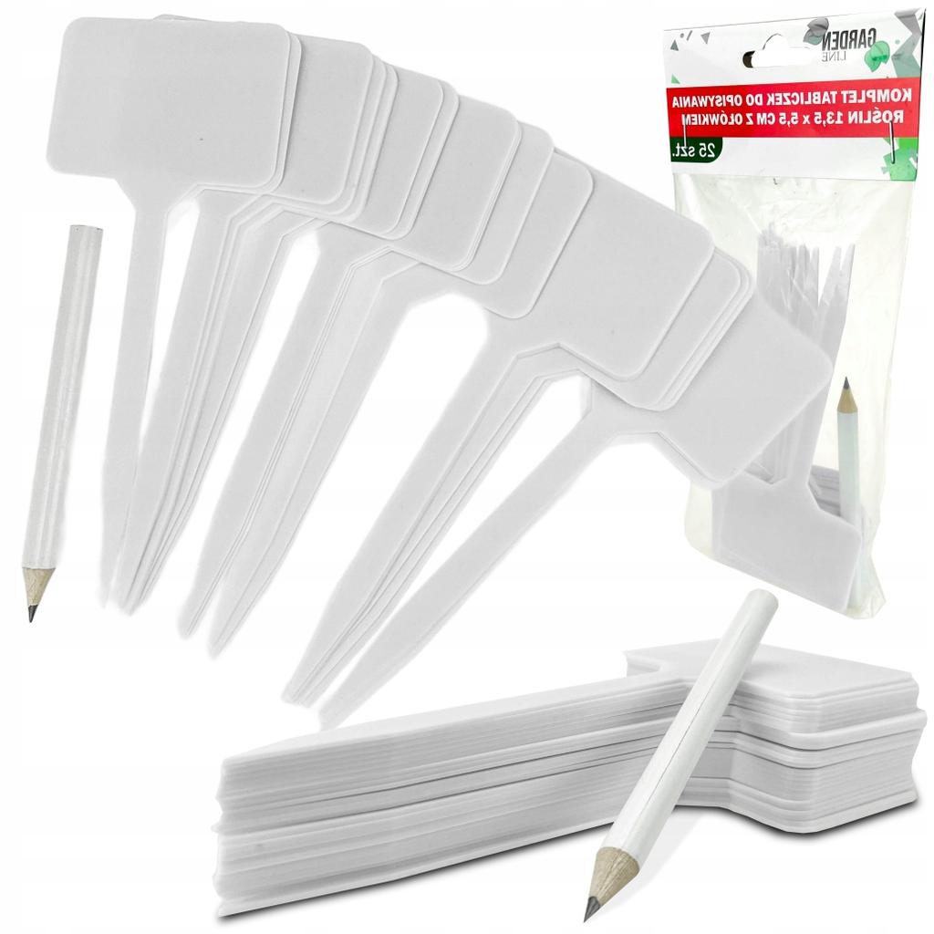 Gardenline Komplet 25 Tabliczek Do Opisywania Roślin 13,5X5,5Cm Z Ołówkiem Eva2734