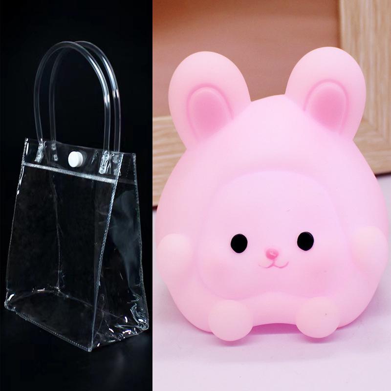 2023 Cartoon Cute Rabbit Night Light: Cordless LED Bedside Ornament for Kids
