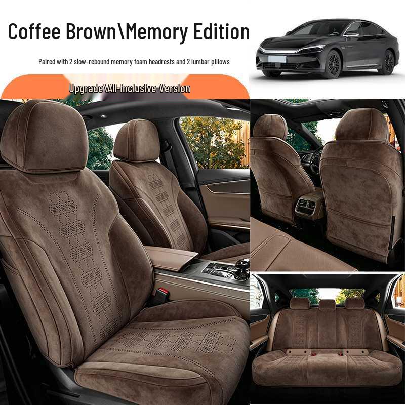 Compatible with 26 BYD Han DMI/EV, All-Season Perforated Full Surround Seat Cushion Cover.