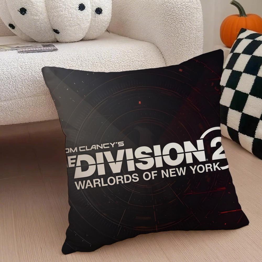 Tom Clancy's the Division 2 Pillow Case Anti-dustmite Pillowcase Invisible Zipper Silky Short Plush Sofa Cushion Cover