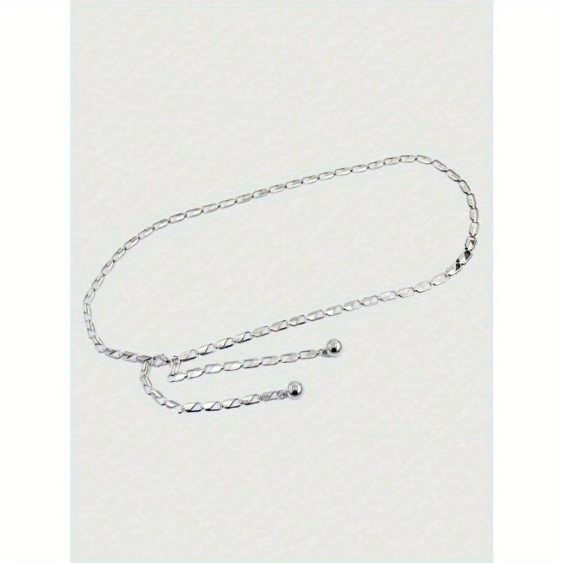 1pc Stylish Zinc Alloy Chain Waist Belt, Gold/Silver Color, Versatile Metal Waist Chain To Match Dress, Skirt, Pants, Suitable For Valentine's Day
