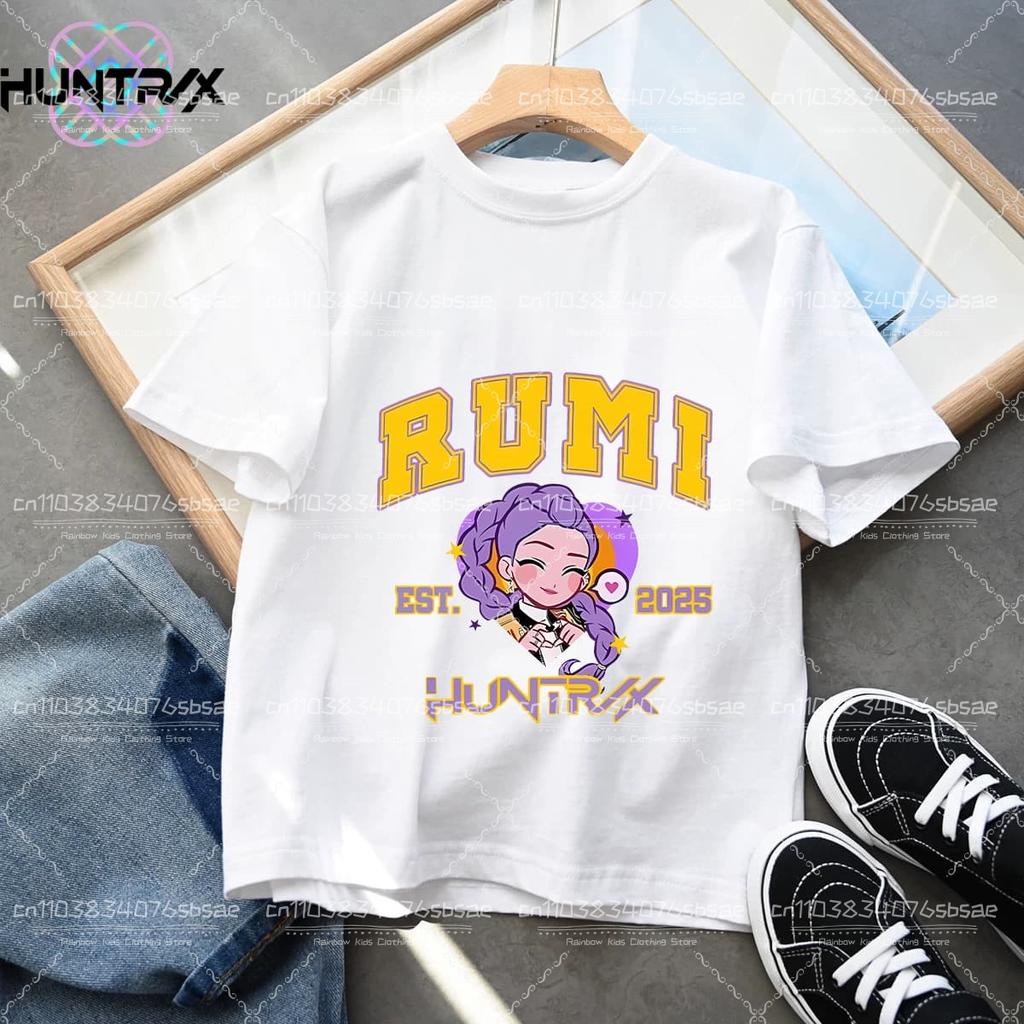 Saja Chlapecké tričko Anime Kpop Lovci démonů Dětská trička Dětské oblečení 2025 Nové Letní Ležérní Chlapci Dívky Topy s krátkým rukávem
