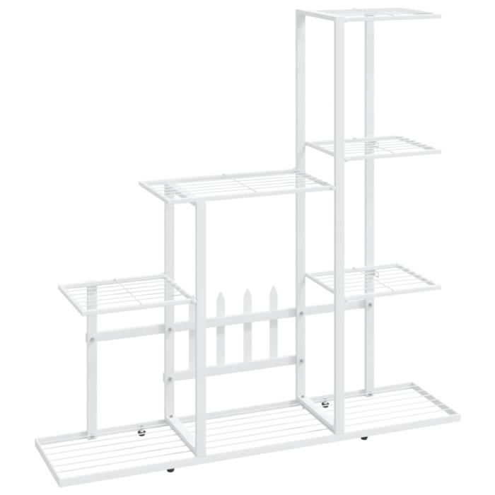 VidaXL Support pour plantes 94,5x25x88 cm Blanc Métal