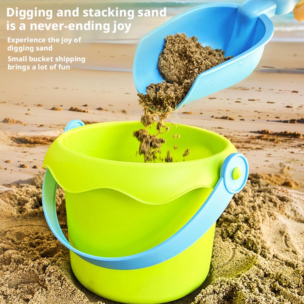 4Piece Kids Beach Sand Toy Set Water And Sand Shovel Beach Bucket Soft Rubber Summer Children Playing With Sand Toys