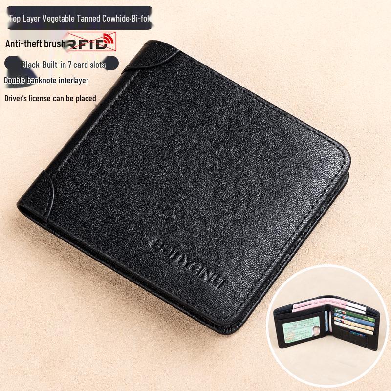 Herren 2025 Neuer Stil Rindsleder Geldbörse mit Geldklammer und Führerscheinfach
