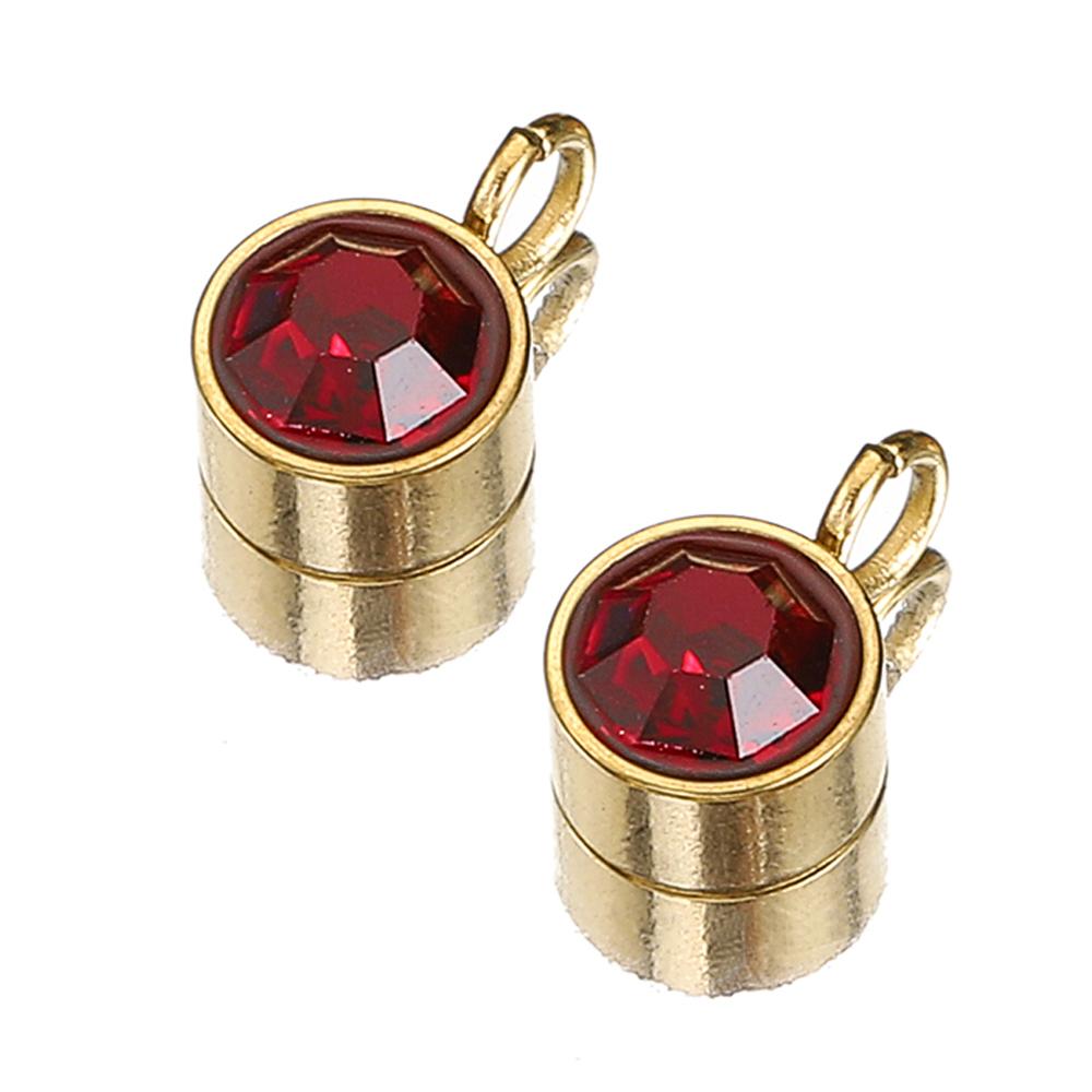 10pcs Stainless Steel Birthstones 6mm Zircon Charms Pendants Rhinestone Crystal Beads for Necklace Bracelet Jewelry Making DIY