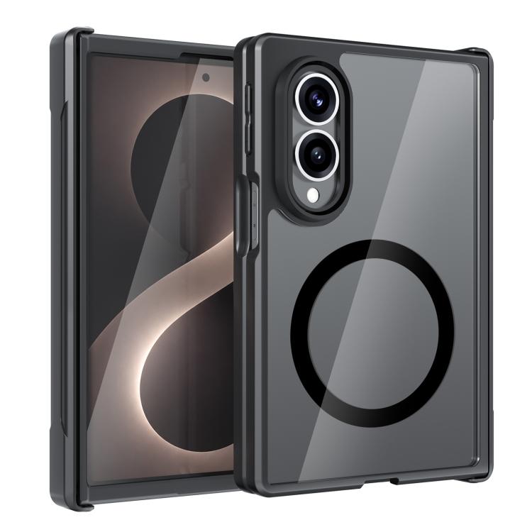 Hinge Protection Magnetic TPU Hybrid PC Phone Case For Galaxy Z Fold8 5G, Matte Semi-transparent Shockproof Cover