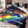 Custom Name Text 3Pcs Bedding Set Super Mario Duvet Cover And Two Pillowcases