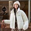 Down cotton clothes women's autumn and winter thickened short stand-up collar new winter small loose bread clothes jacket