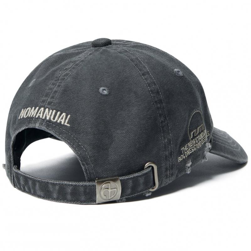Nomanual Ball Cap   Layered Graphic   Washed Charcoal