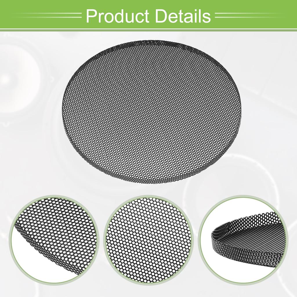 ACROPIX Universelles 5,5" Lautsprechergitter-Gewebe für Audio-Subwoofer 142x6,5mm Rahmenlos Schwarz - Set of 2