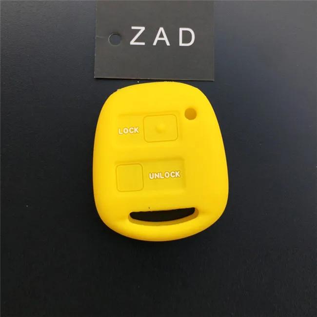 ZAD Silikonkautschuk Auto Schlüsselanhänger Hülle Abdeckung Set Haut für TOYOTA CAMRY RAV4 PRADO Yaris COROLLA AVENSIS LAND CRUISER 2 Tasten Schlüssel