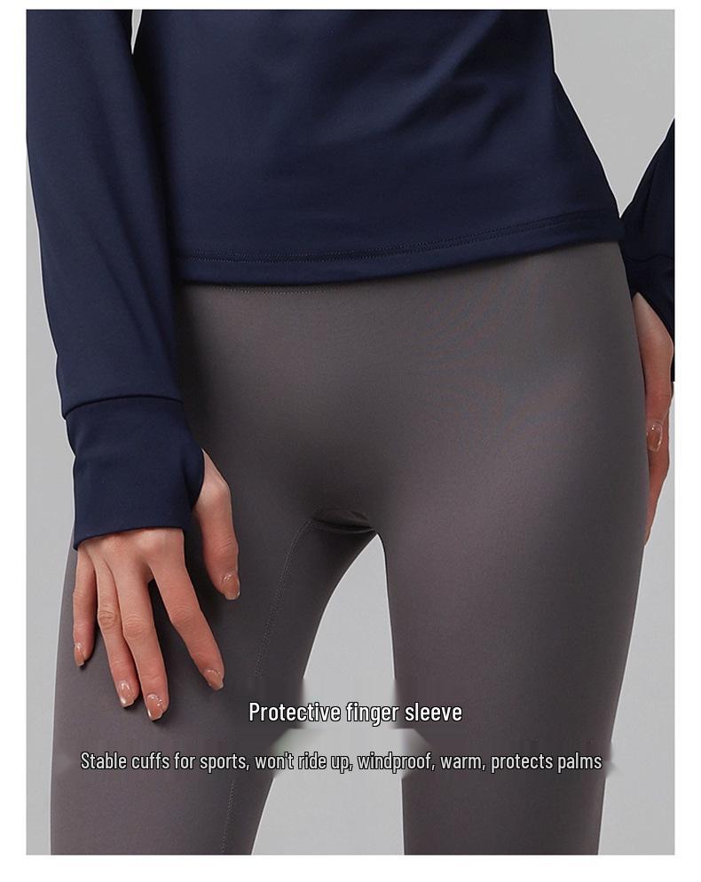 Quick-Dry Slim-Fit Stand-Up Collar Sports Jacket for Running & Yoga