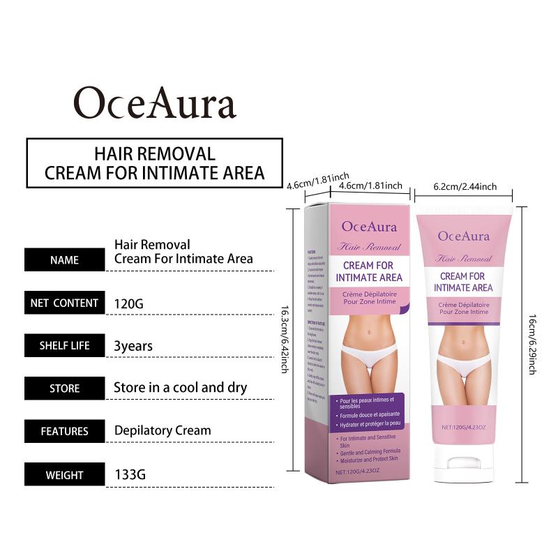 Depilatory Cream for Women Sensitive Skin Gentle Pain Free Hair Removal Natural Ingredients Smooth Bikini Line at Home