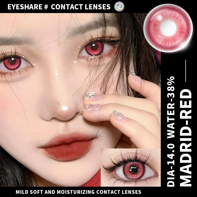 COD Eyeshare 1 Pair Red Color Cosplay Contact Lenses Pink Purple Colored Eye Makeup Contacts Fashion PUpils for Halloween