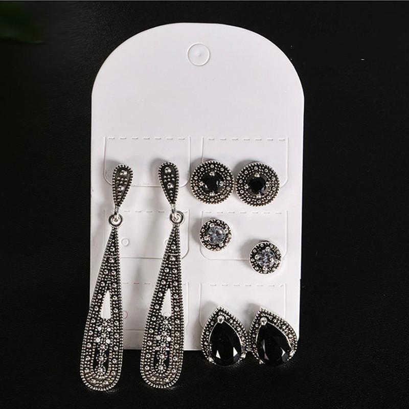 4 Pairs/Set Women Crystal Bohemian Earring Stud Earrings for Women Boucle D'oreille Jewelry Dazzling Cubic Zirconia Opal Brincos
