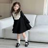 Girls Knitted Dresses Autumn Winter French Style Woolen Skirts Children Knitted Dresses