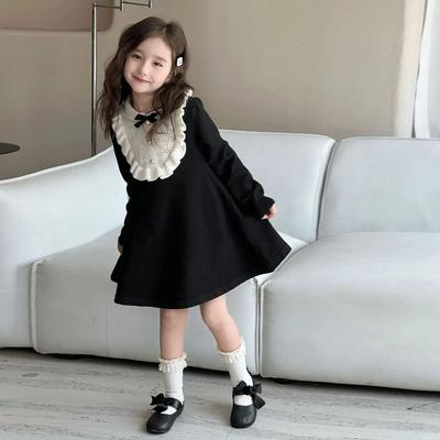 Abiti in Maglia per Bambina Autunno Inverno Stile Francese Gonne di Lana Vestiti in Maglia per Bambini