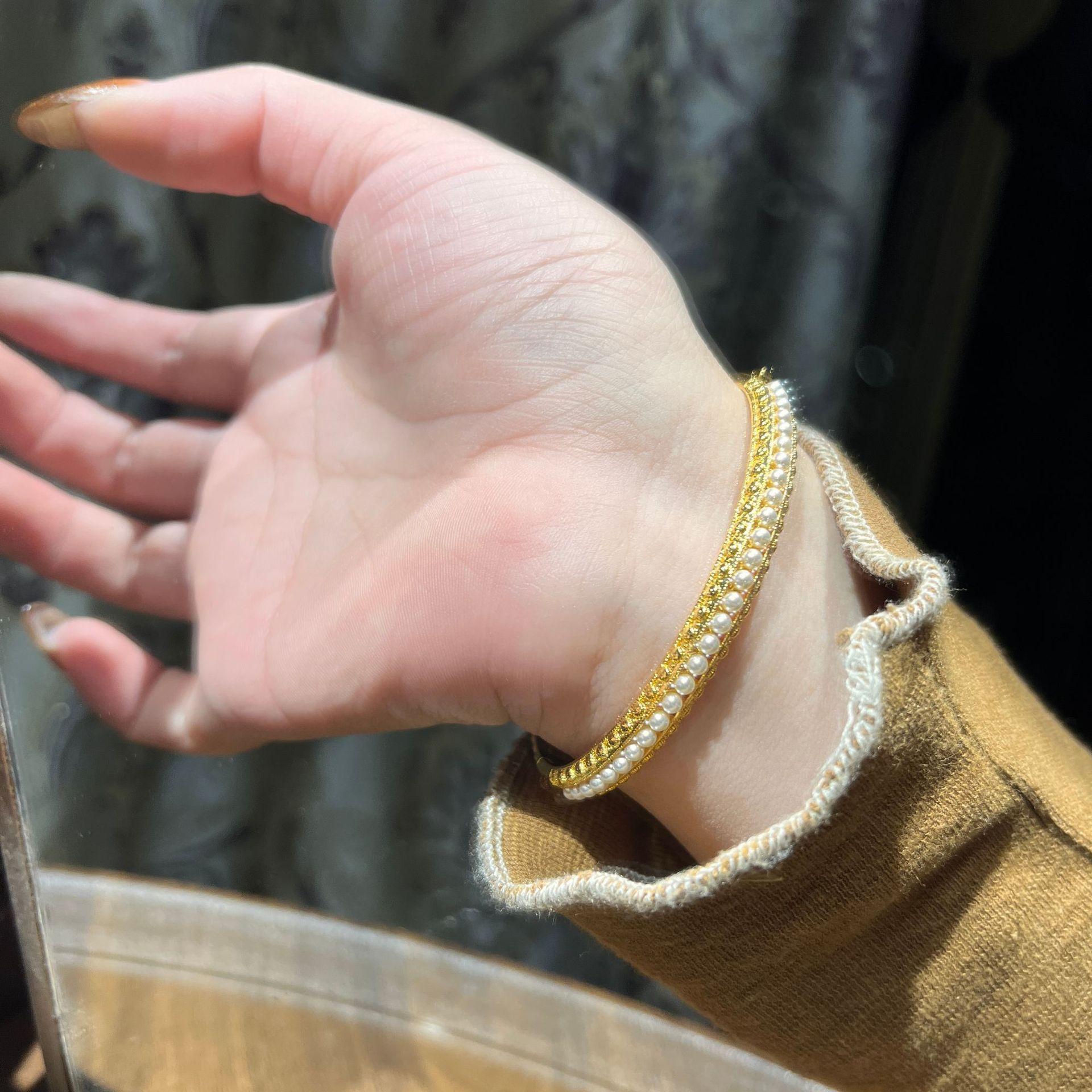 Дворцовый стиль Ванжун Жемчужный браслет Древний закон Благородные украшения Калейдоскоп Жемчужный браслет Застежка-защелка