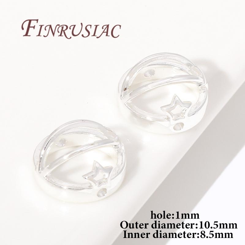 

Silver Plated Connect Beads Frame Rings Fittings 14K/18K Gold Plated Through Hole Bead Circle Findings,DIY Bracelet Accessories 10 pcs