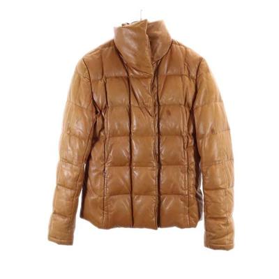 Sheep Leather Lamb Leather Down Jacket 8F Brown Women Used
