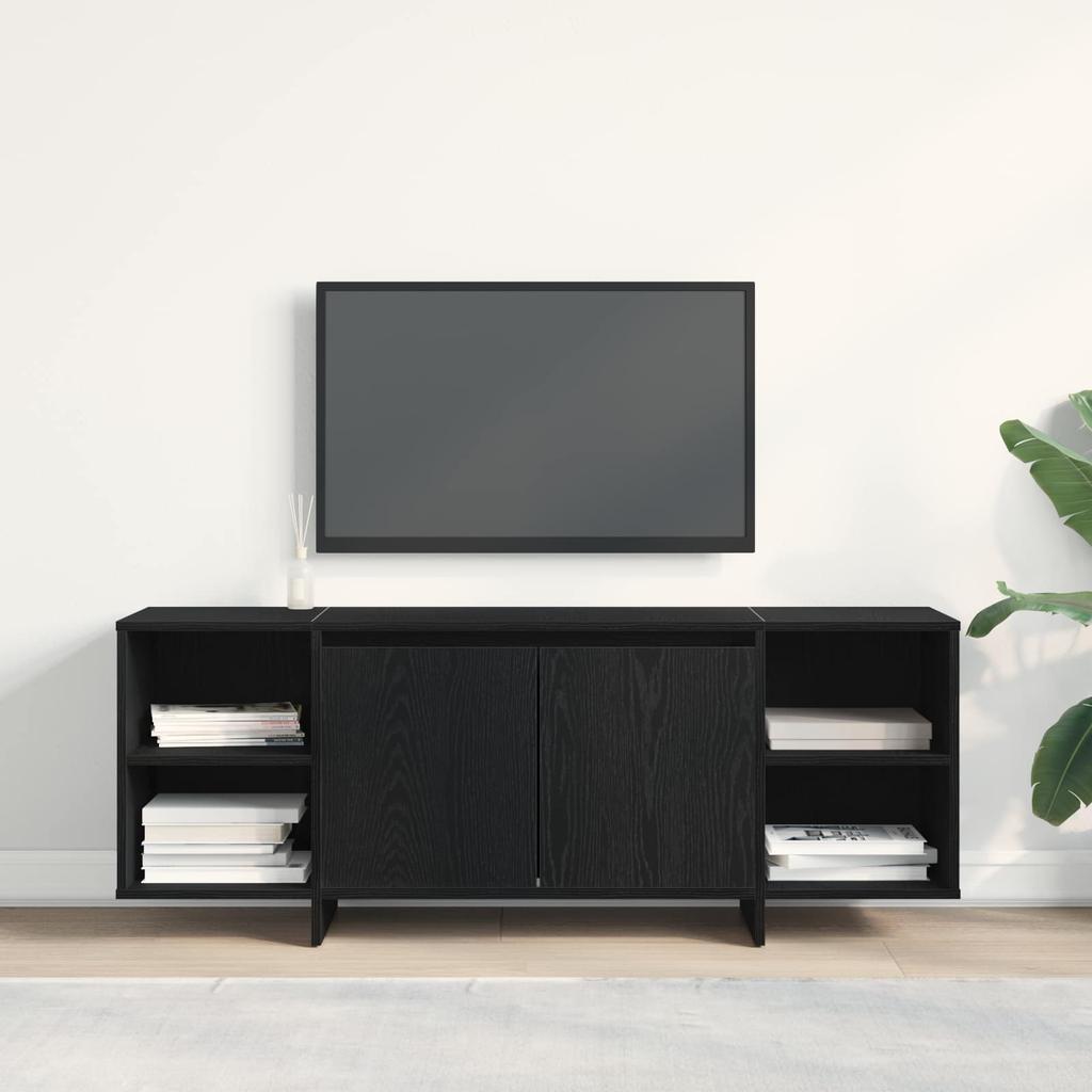 TV Cabinet 130 X 35 X 50 Cm Black Oak Particleboard