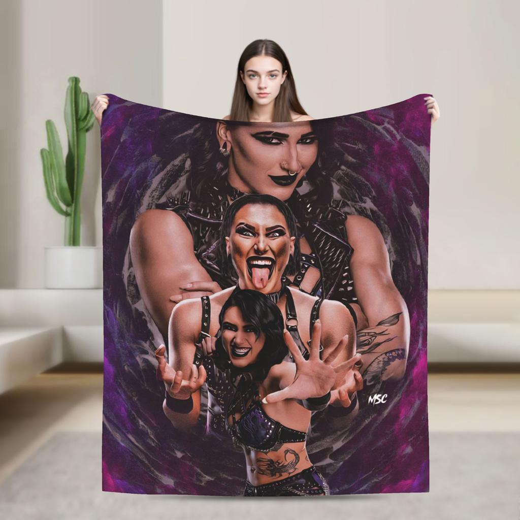 Rhea Ripley  Blanket Quality Warm  Bedding Throws Winter Travel Living Room Funny Bedspread