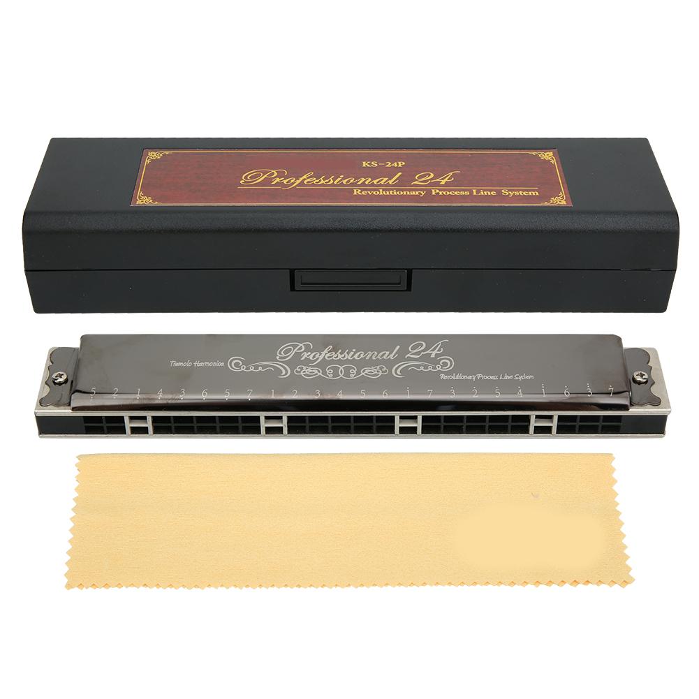 24 Hole Tremolo Harmonica Harp Wind Musical Instrument for Beginner Children Gift