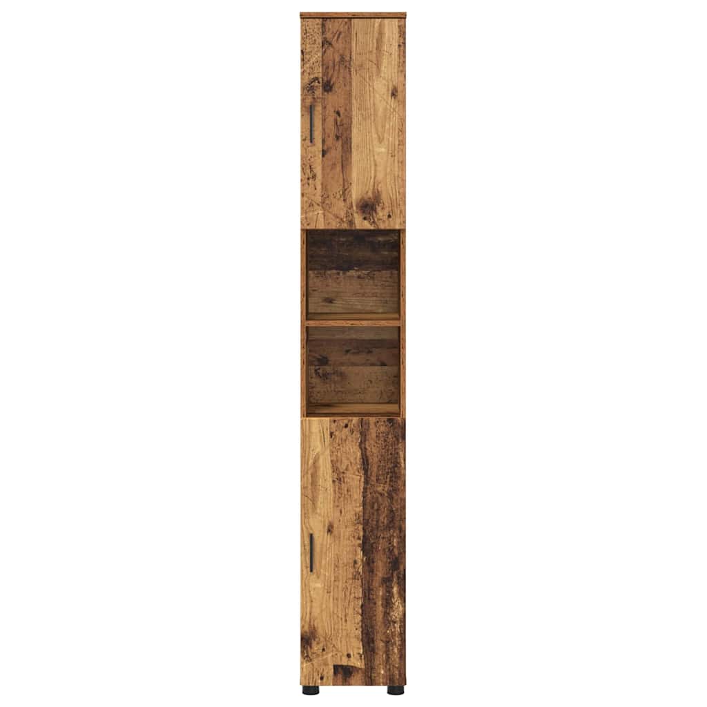 Bathroom Cabinet with Storage and Door Reclaimed Wood Look 30 x 35 x 192 cm