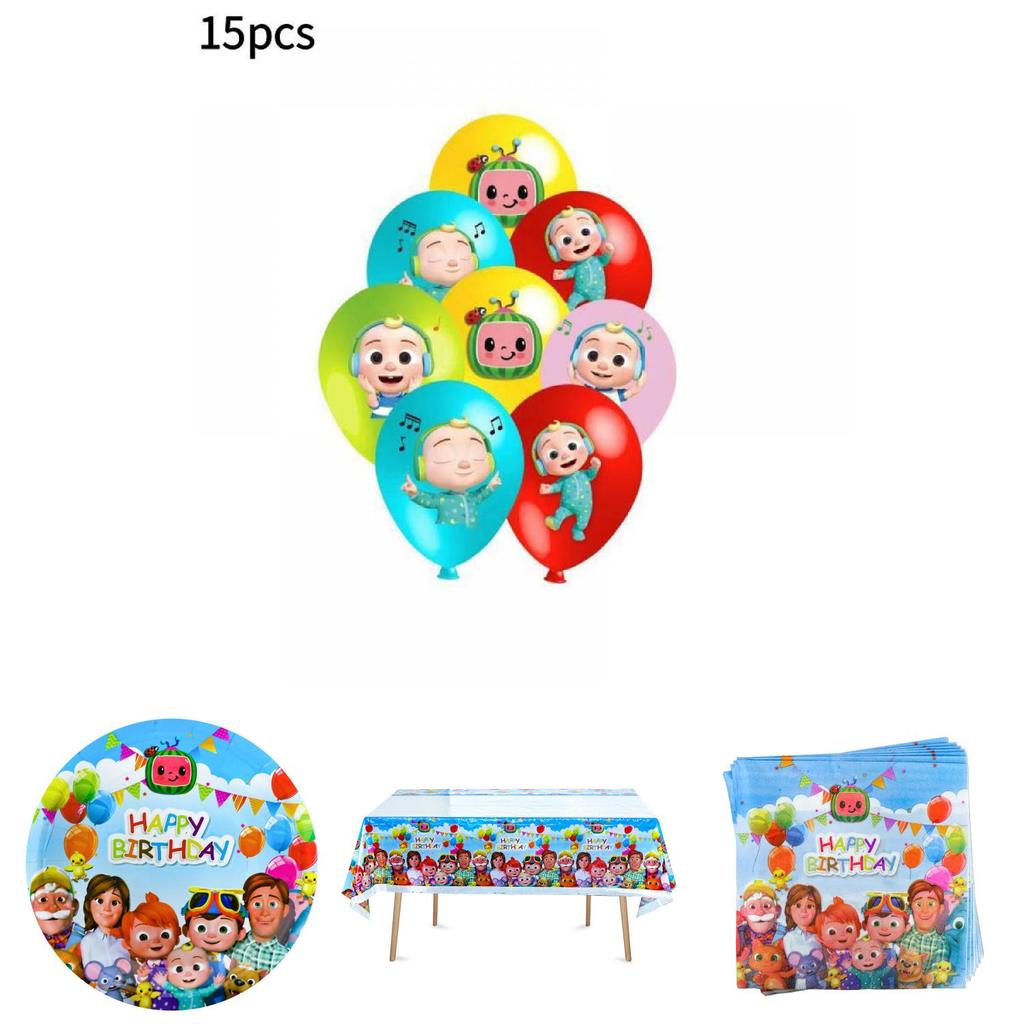 Cocomelon Birthday Party Supplies Set With Paper Plates Cups Napkins For Kids Celebration Event