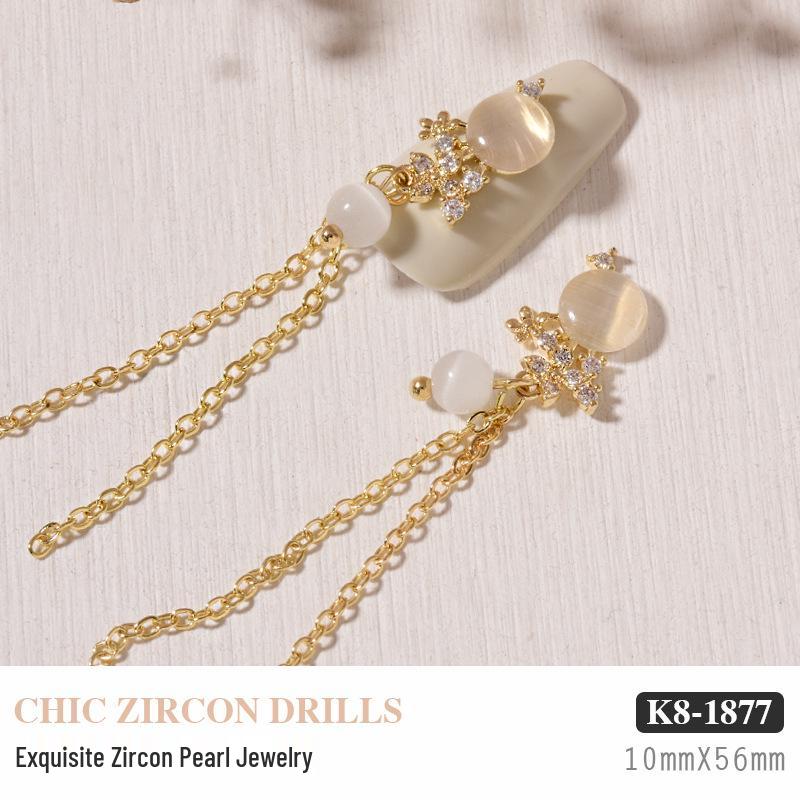 Luxurious Zircon Diamond Bow Nail Art Decorations - Japanese Style