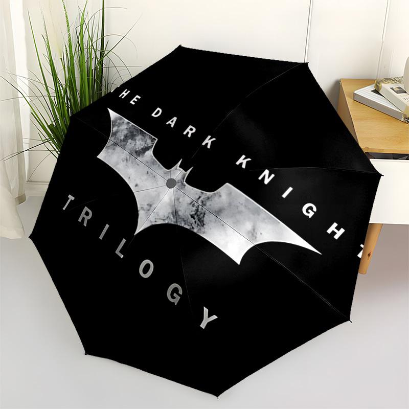 1pc Batman Symbol Umbrella - Automatic Open Compact Travel Umbrella with 94-Rib Durable Frame yy251021137