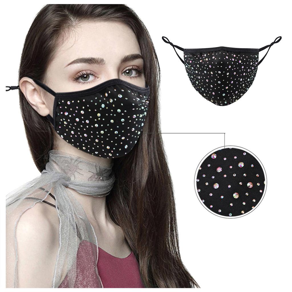 Women's Masquerade mask ball - Golden Metal Diamond Water Crystal Color Diamond