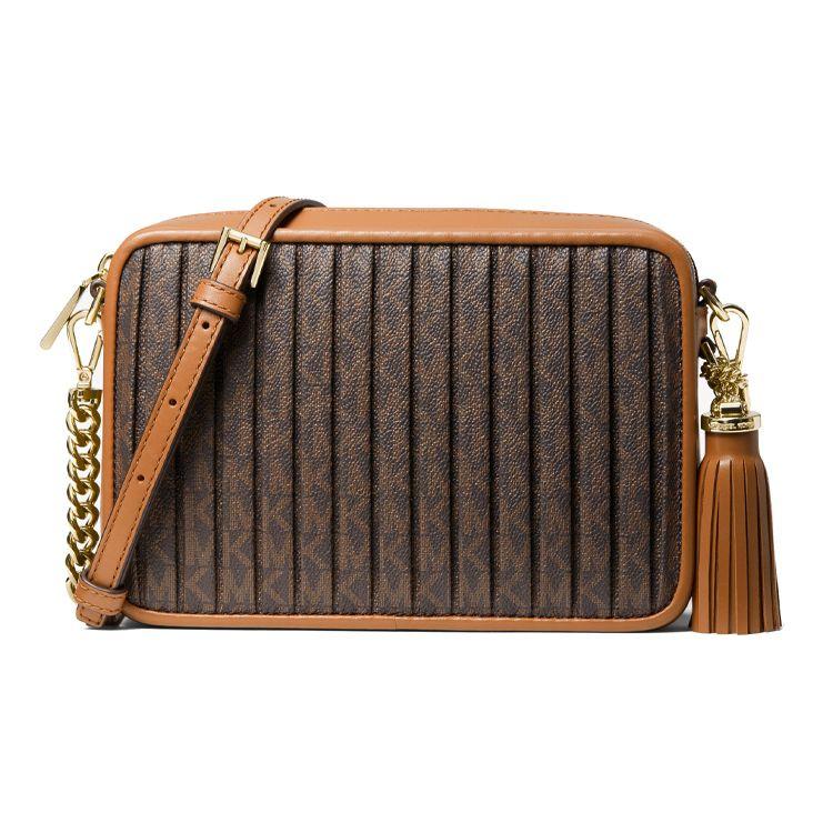 Michael Kors Monogram Print Fashion Commuter Leather And Synthetic Leather Crossbody Bag Medium Women bags Dark-Brown Acorn-Brown 32F1GT9M2V-252 Basic Set BagDust Bag 29490₽
