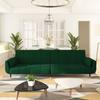 Day and Night - Day and Night 2-seater Sofa Bed with Two Dark Green Velvet Cushions