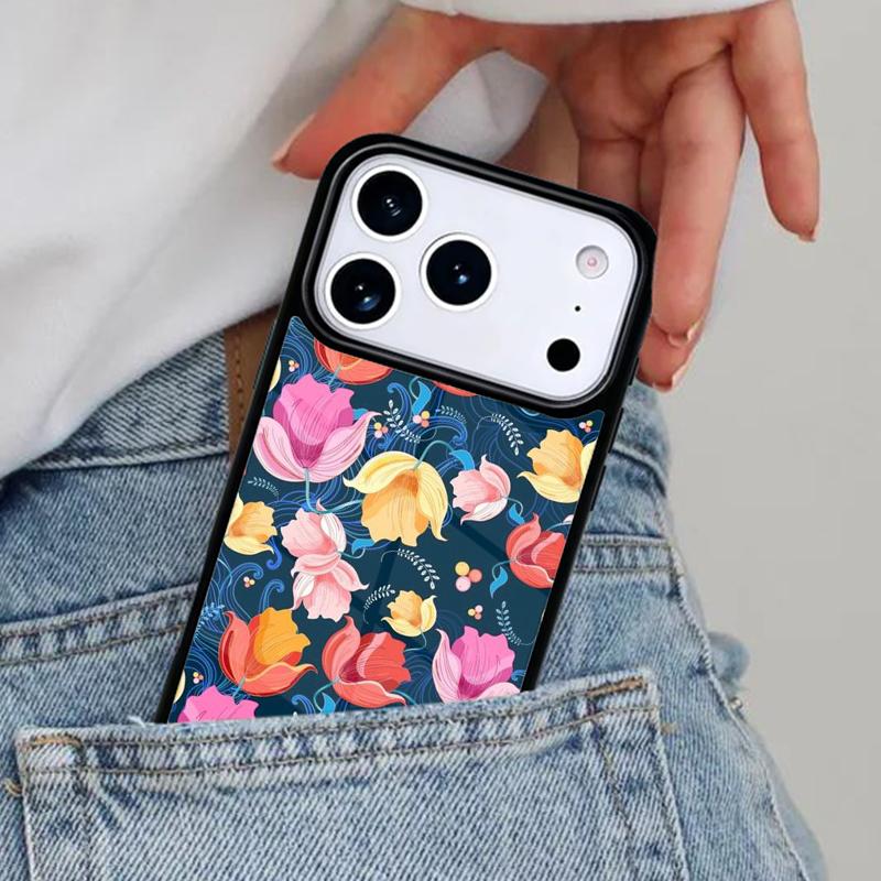 Vintage Leaf Flower Phone Case for iPhone 17ProMax 12 13 14 15 16e 17 Pro Max Plus Air Cover