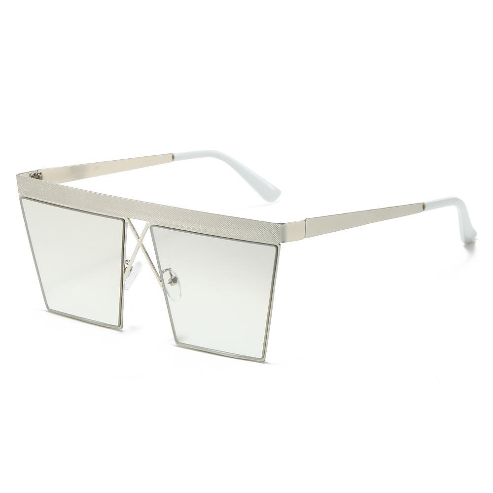 Luxury Oversized One-piece Rice Nail Gradient Sunglasses Women UV400 Retro Contrasting Color Fashion
