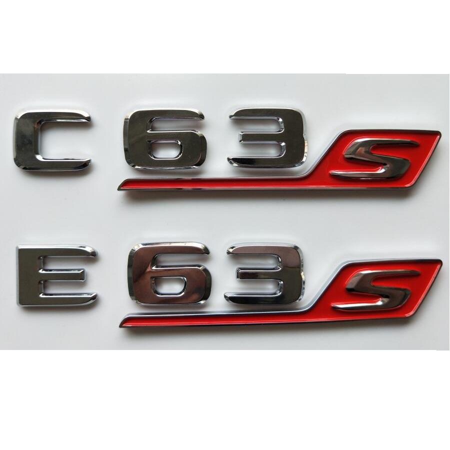 Chrome Red Letters C63s E63s S Trunk Emblems Badges for Mercedes Benz W205 W212 W213 AMG