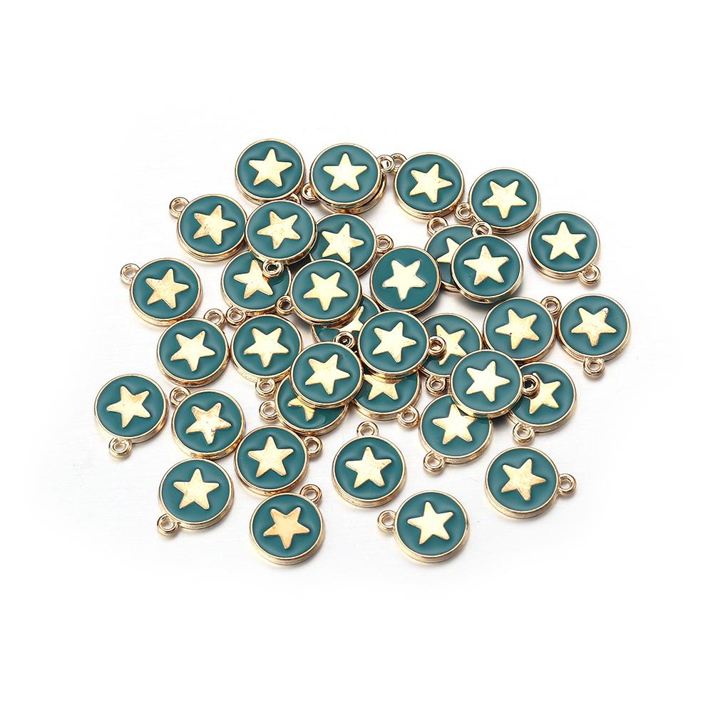 10pcs/lot Alloy Star Charms Color Drop Oil Charm Bead for Jewelry Making DIY Necklace Pendant Earrings Handmade Accessories
