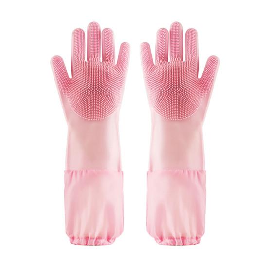 1 Pair Housework Gloves Silicone Cleaning Gloves with Anti-Slip Texture