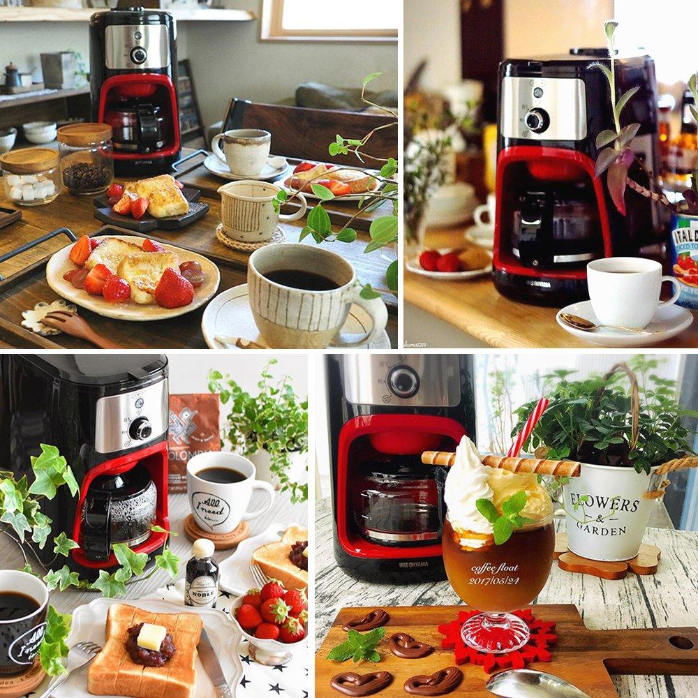 Iris Ohyama Coffee Maker Fully Automatic with Mesh Filter for Cups Black 1-4 IAC-A600